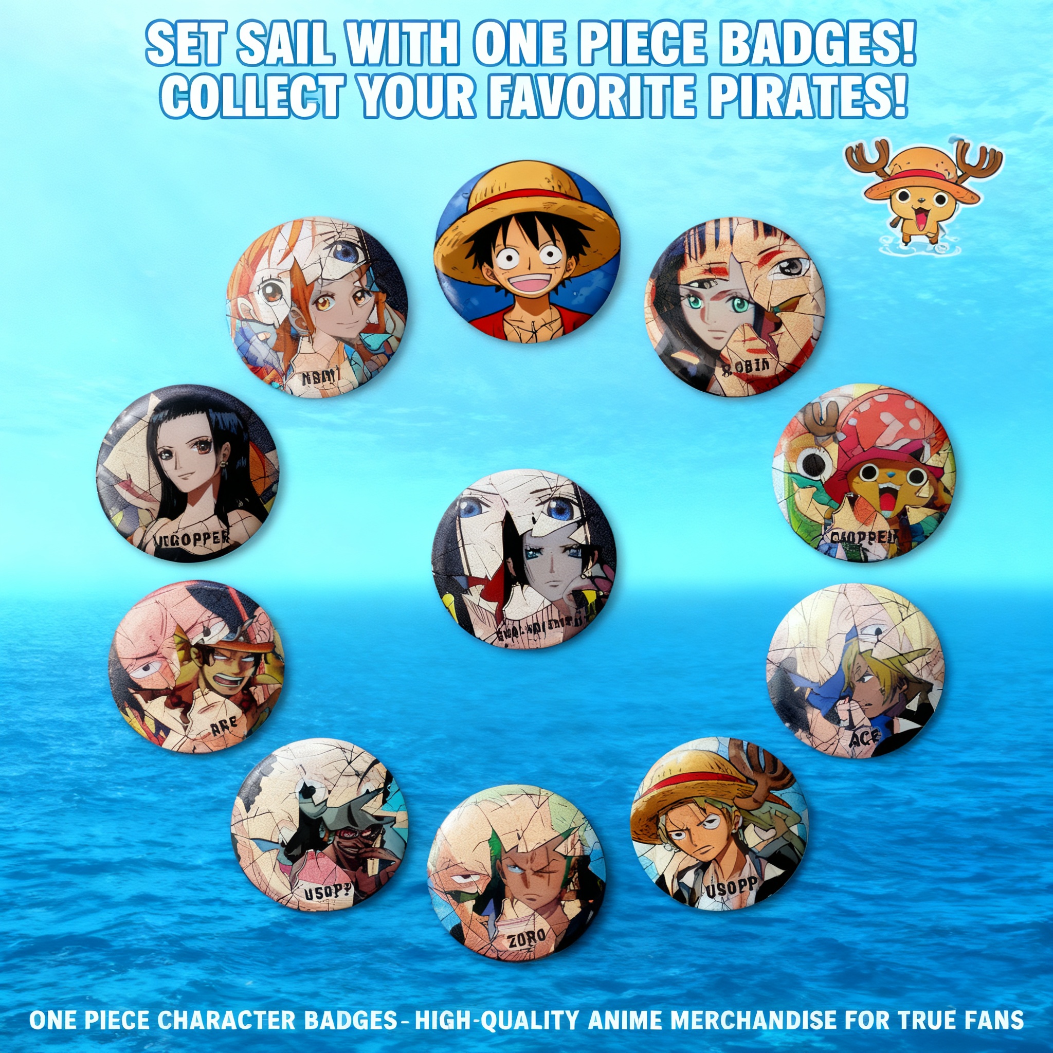 Cosplay Anime Zoro - One Piece Anime Badge Pins Luffy