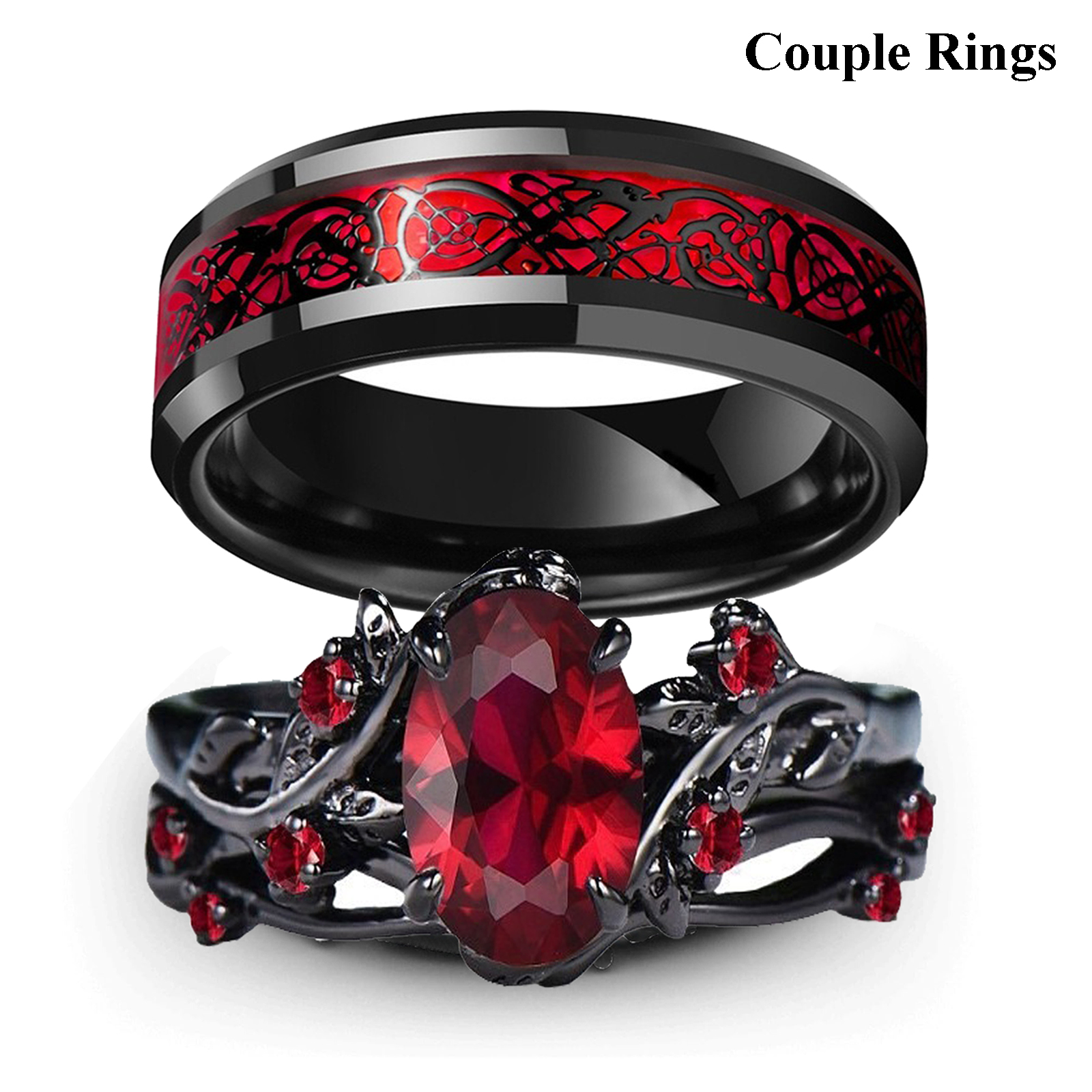 Black Clover Grimoire - Charm Couple Rings Romantic Women Red