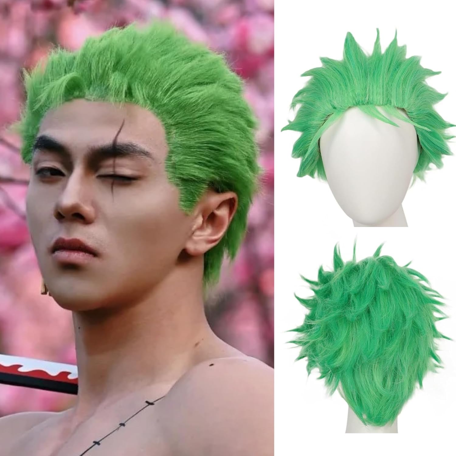 Short Green Wigs for Men Light - Cosplay Anime Zoro review and price