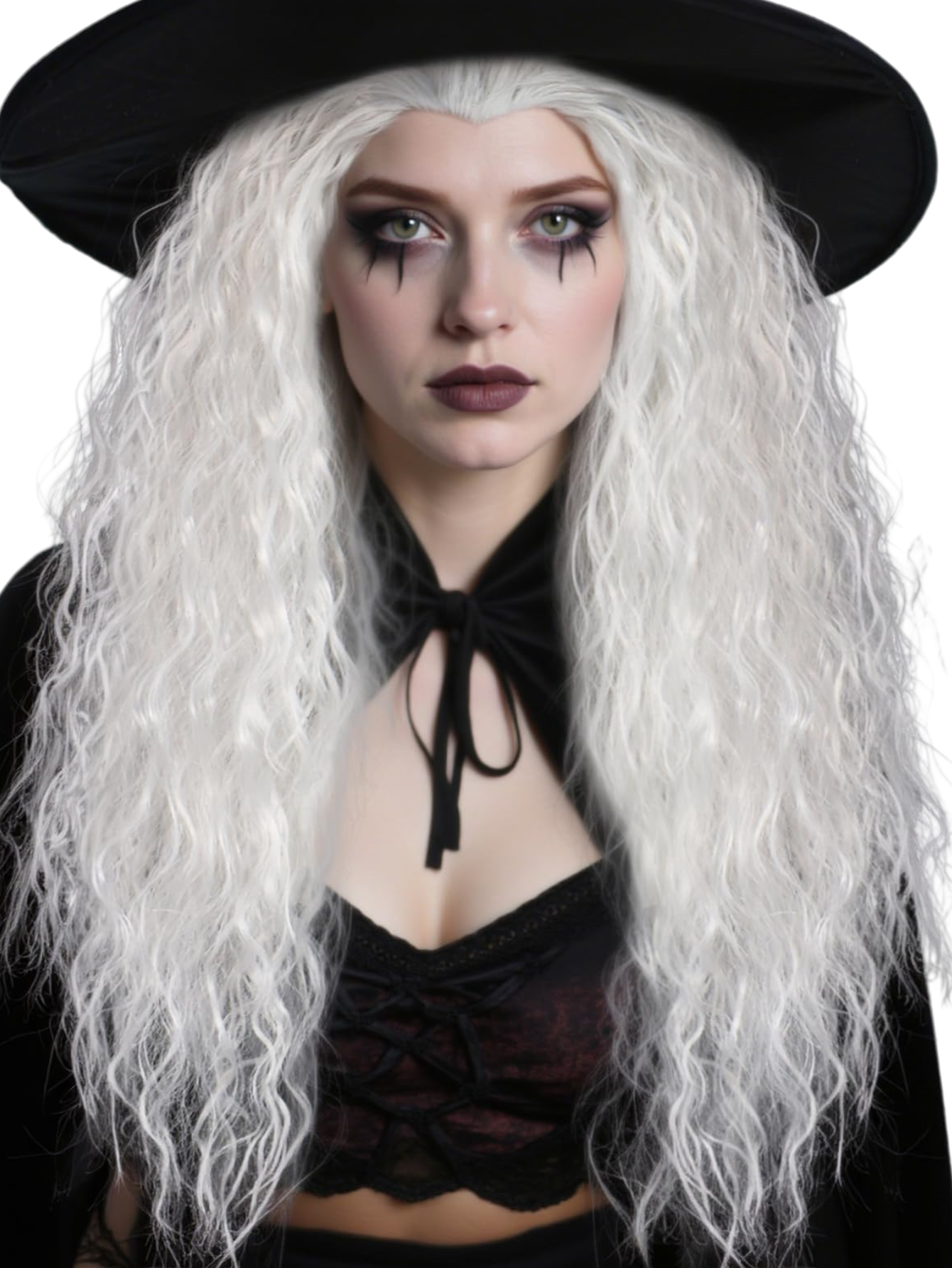 Fluffy white witch corn perm l - Anime Cosplay Face review and price