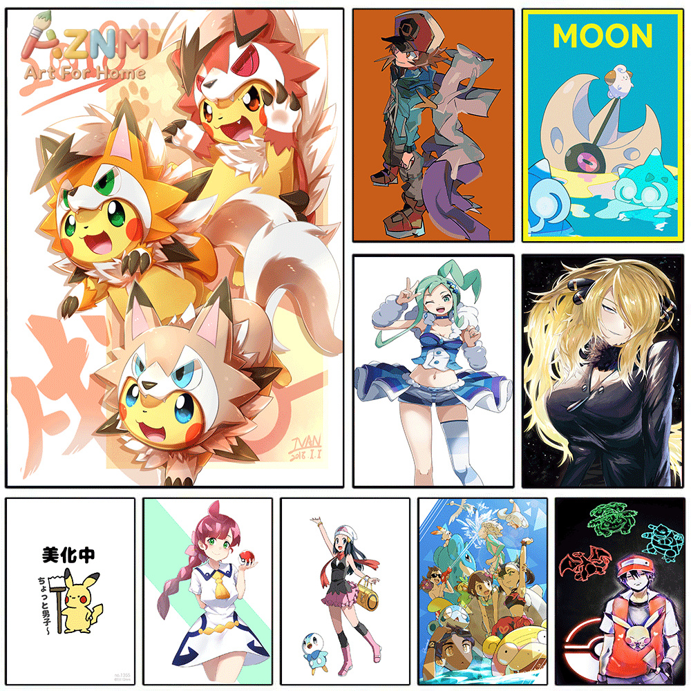 AZNM Pokemon Anime Canvas Wall - Anime Cosplay Pokemon review and price