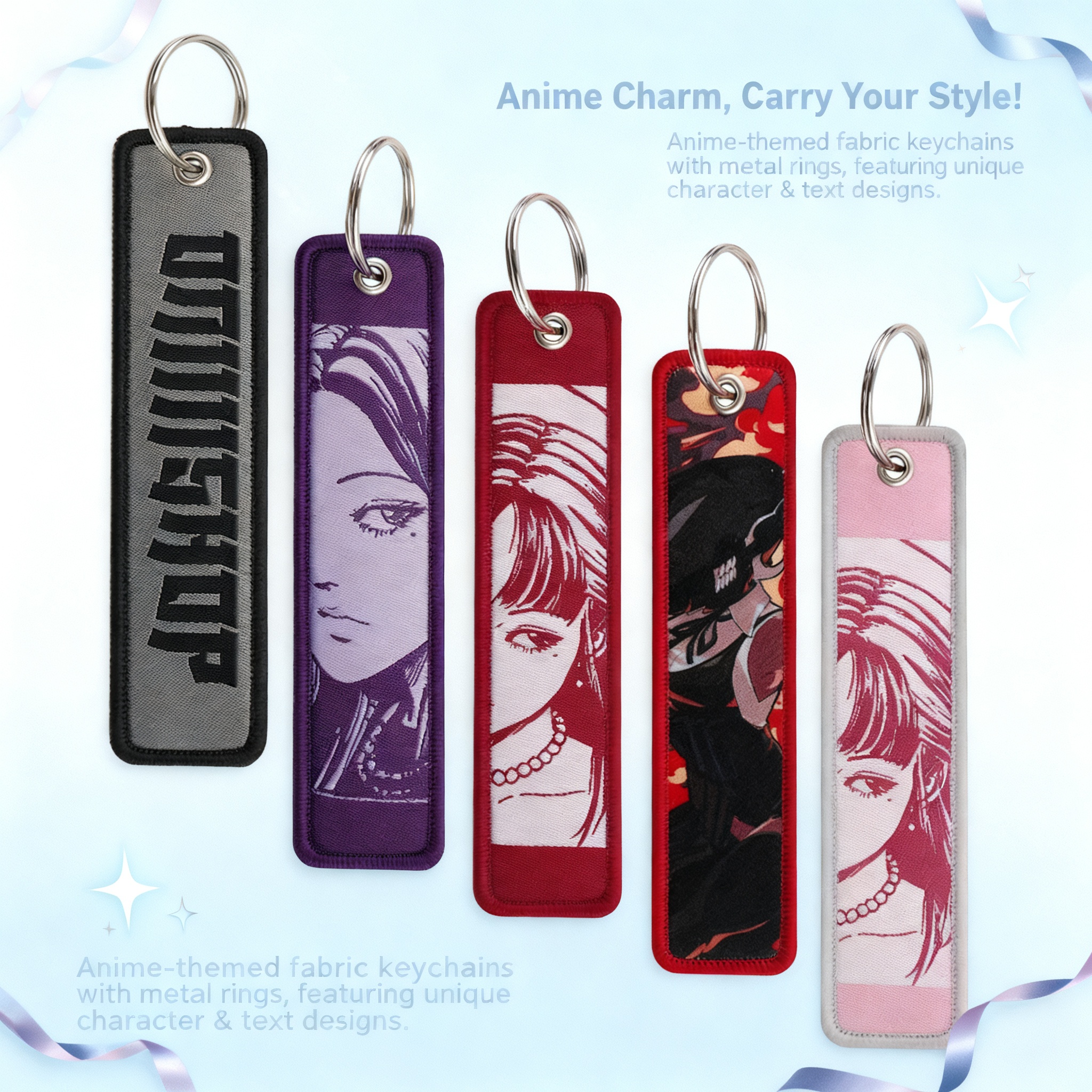 Anime Girls Embroidery Key Fob - Anime Cosplay Face review and price