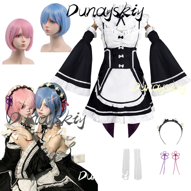 Rem Ram Cosplay Costume Anime  - Anime Cosplay Rem review and price