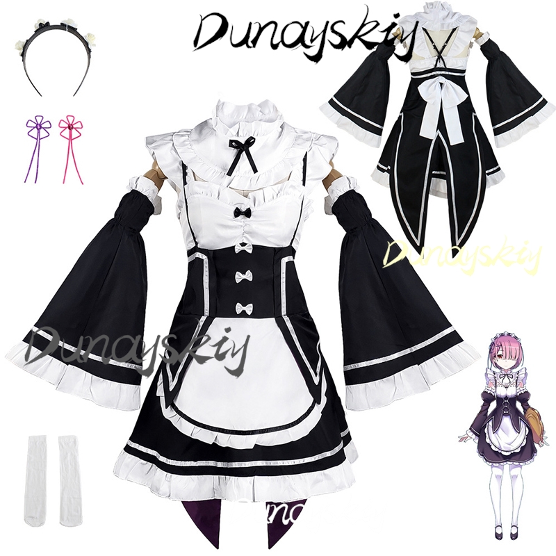 Rem Ram Cosplay Costume Anime  - Anime Cosplay Rem review and price