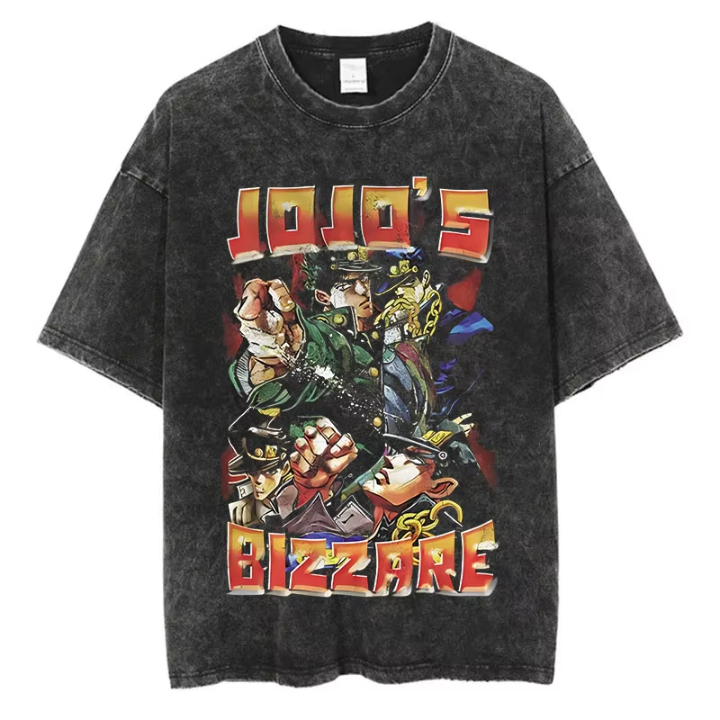 Vintage Washed TShirt Men Summ - Jojo Bizarre Hat review and price
