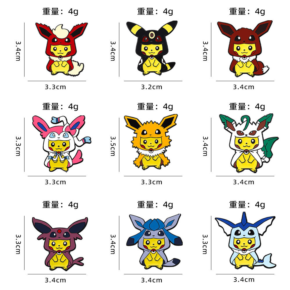 9Pcs Anime Pokemon Lapel Pins  - Anime Cosplay Pokemon review and price