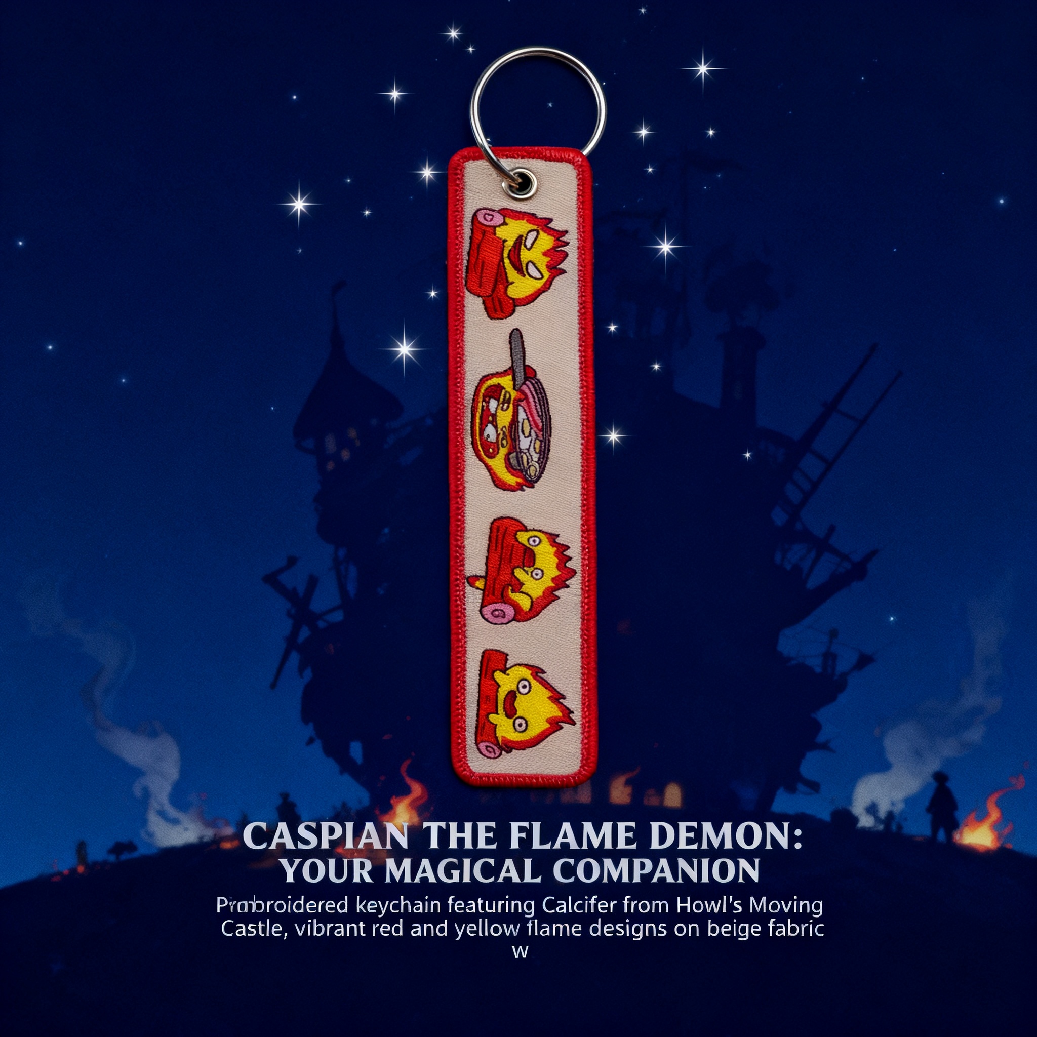 Anime Fire Embroidery Key Fobs - Anime Cosplay Face review and price