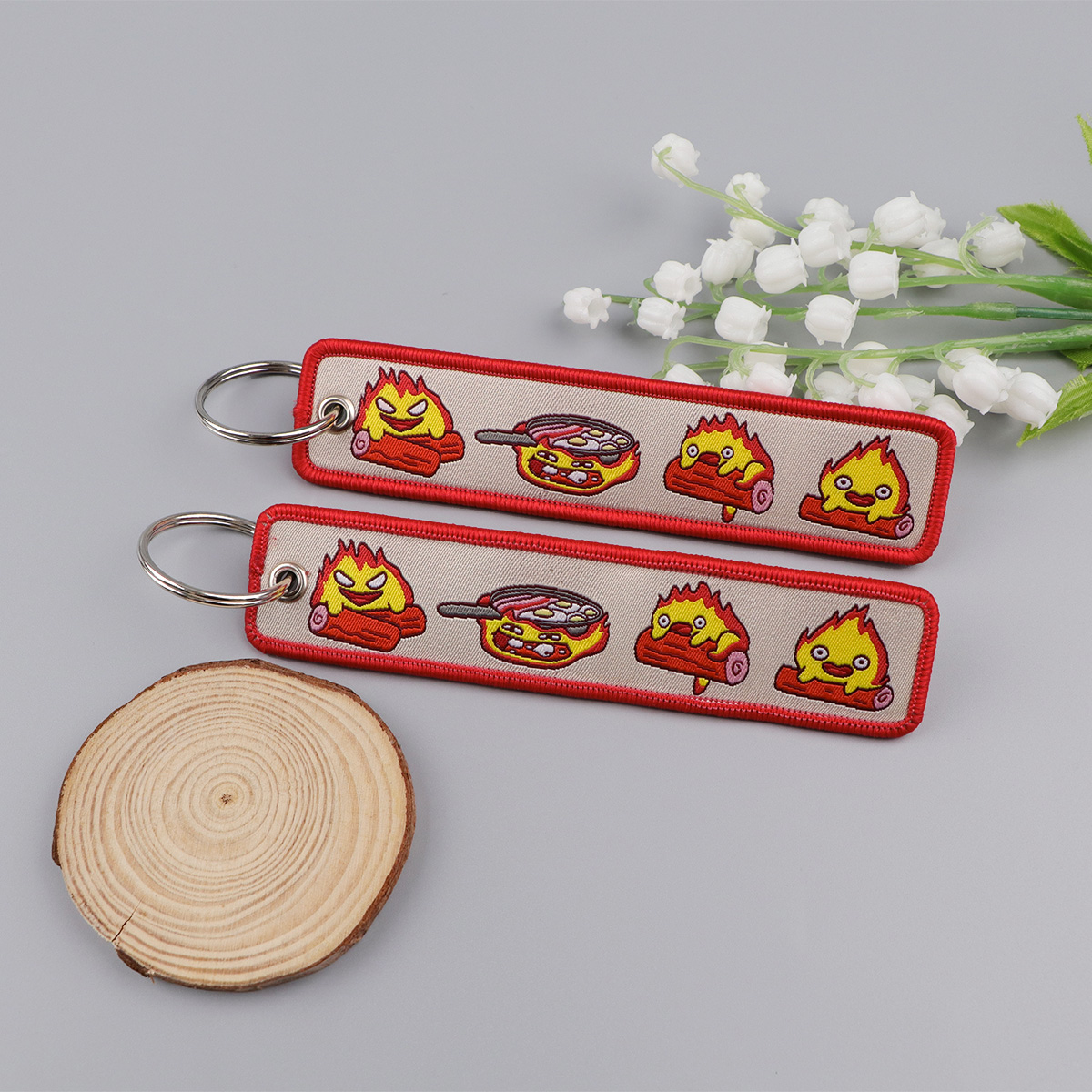 Anime Fire Embroidery Key Fobs - Anime Cosplay Face review and price
