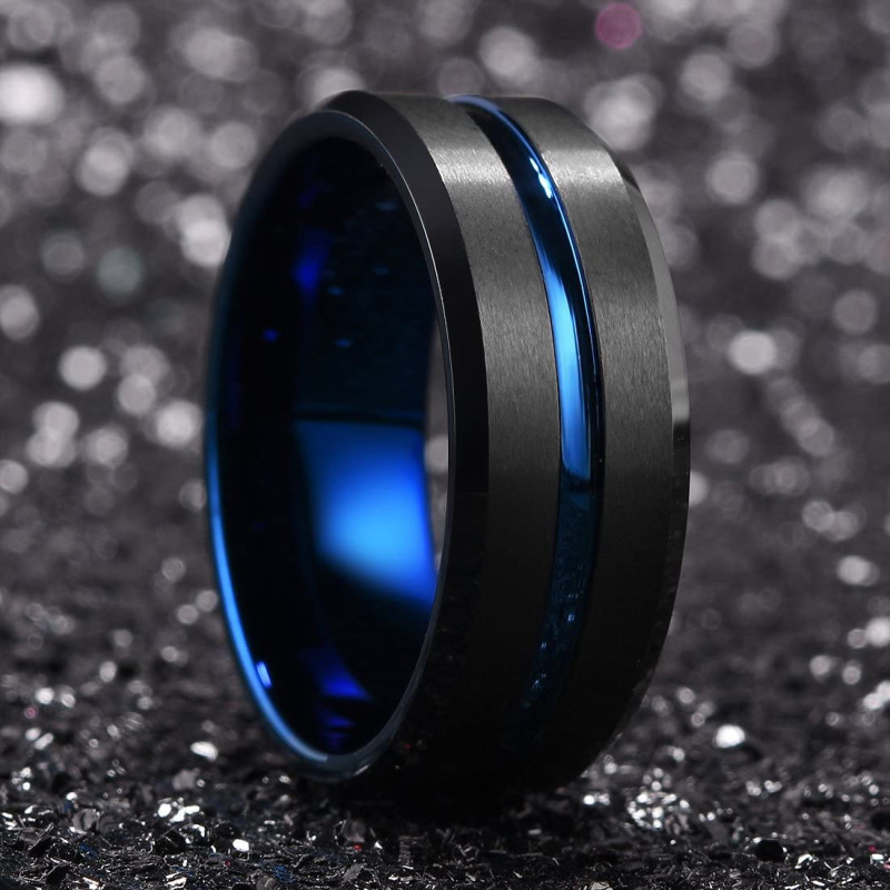 Fashion 8mm Men's Black Tungst - Black Clover Grimoire review and price