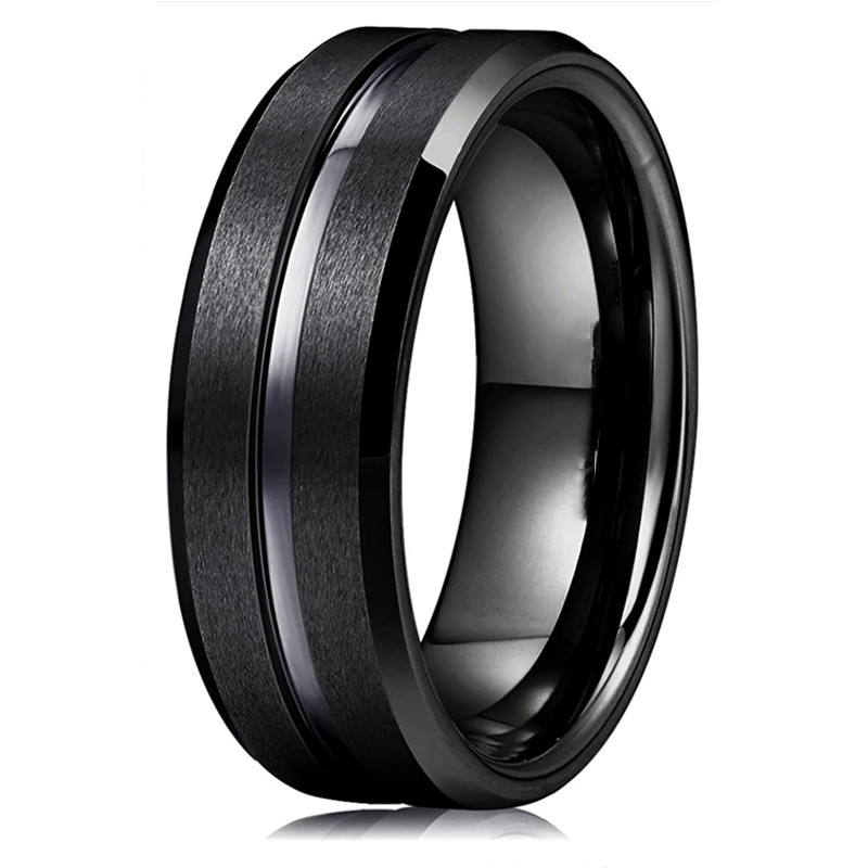 Fashion 8mm Men's Black Tungst - Black Clover Grimoire review and price