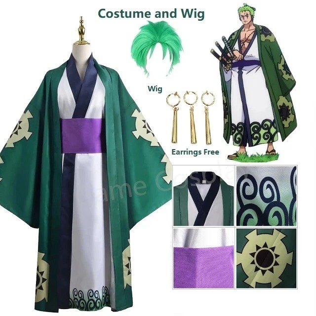 Green Roronoa Zoro Kimono Cosp - Cosplay Anime Zoro review and price