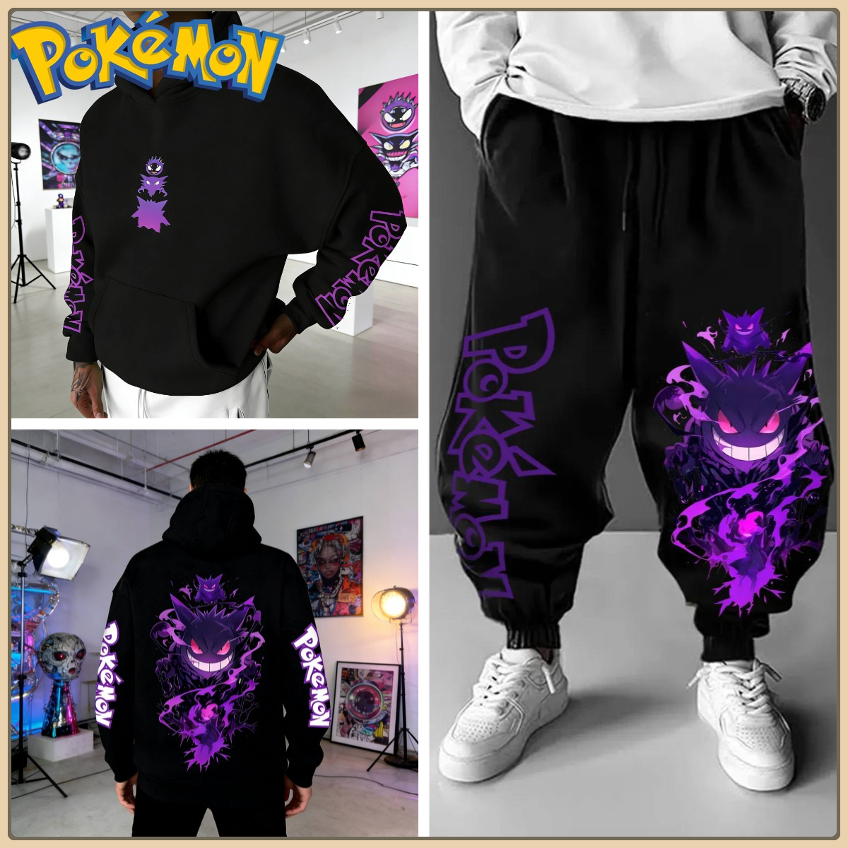 Black Hoodie and Pants Set wit - Anime Cosplay Pokemon review and price