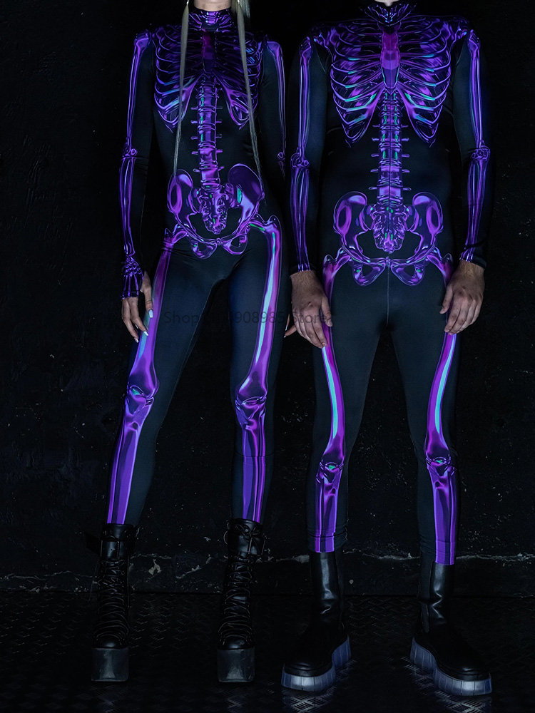 Human Skeleton Skull Zentai Su - Anime Cosplay Couple review and price
