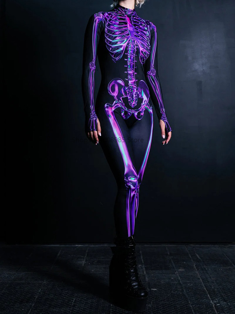 Human Skeleton Skull Zentai Su - Anime Cosplay Couple review and price