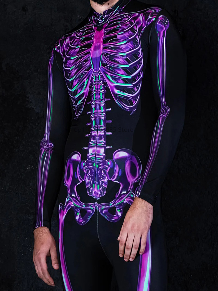 Human Skeleton Skull Zentai Su - Anime Cosplay Couple review and price